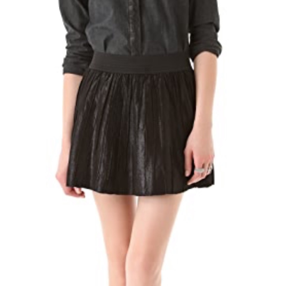 100% leather Parker pleated mini skirt